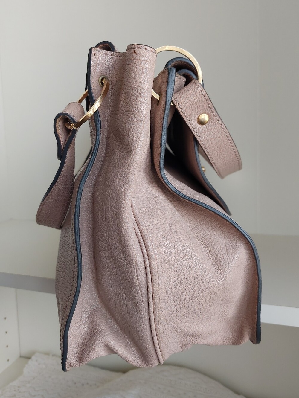 CHLOE Kathleen Nude Mauve Beige Satchel Bag - Picture 9 of 16